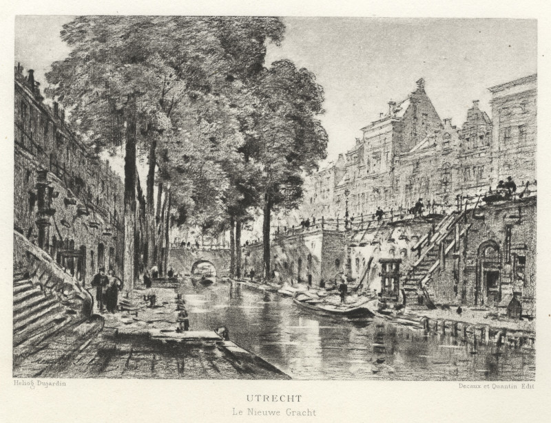 afbeelding van prent Utrecht, Le Nieuwe Gracht van Dujardin, Decaux et Quantin (Utrecht)