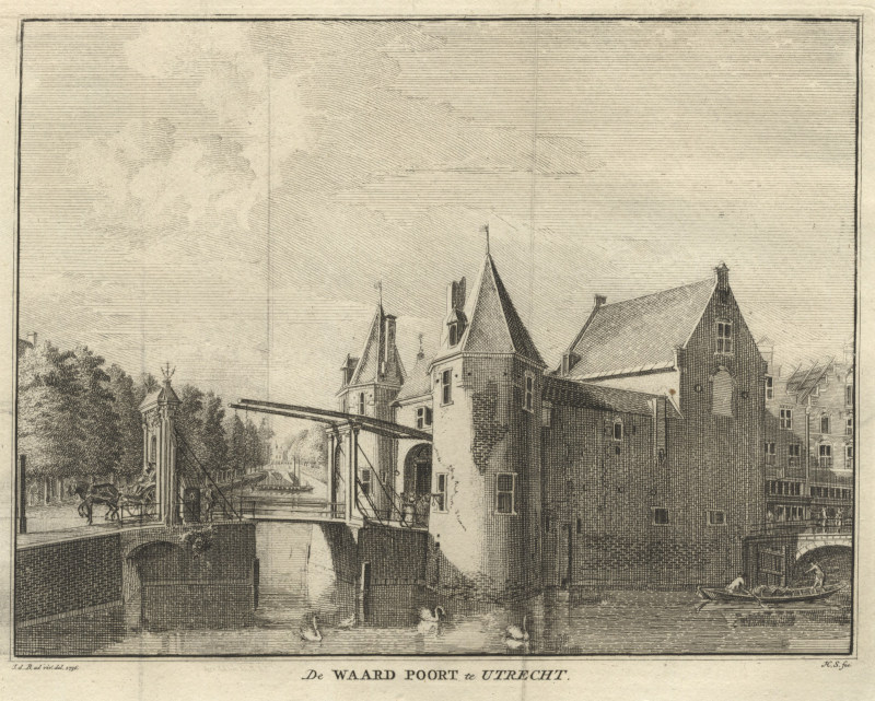 afbeelding van prent De Waard Poort te Utrecht van Hendrik Spilman, naar Jan de Beyer (Utrecht)