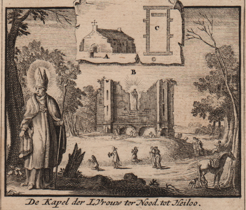 afbeelding van prent De Kapel der L. Vrouw ter Nood, tot Heiloo. van J. Goeree (Heiloo)
