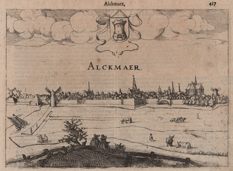 afbeelding van prent Alckmaer van L. Guicciardini, P. van der Keere (Alkmaar)