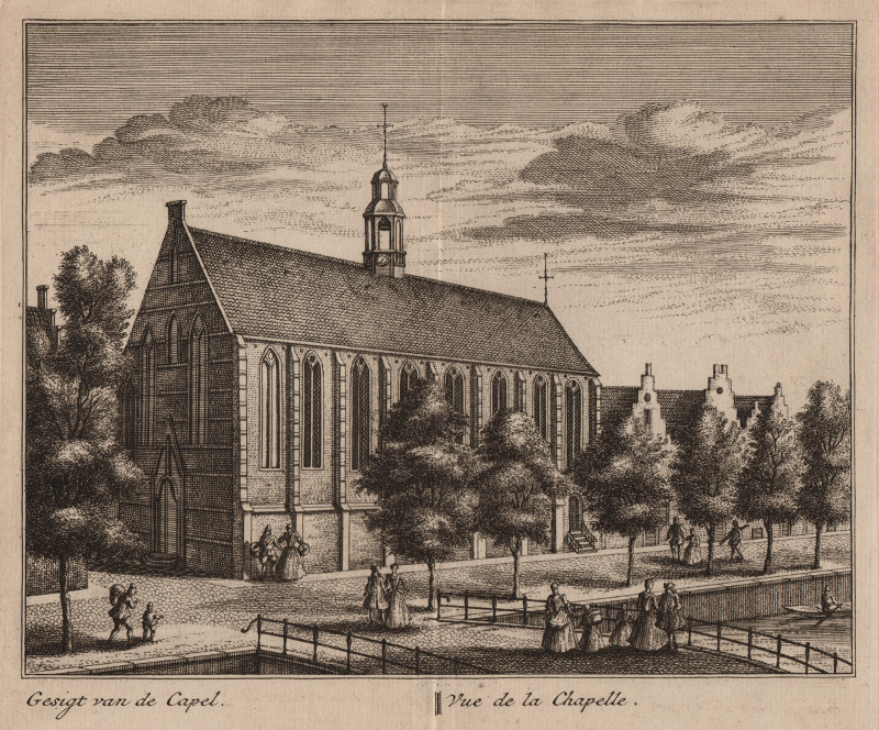 afbeelding van prent Gesigt van de Capel; Vue de la Chapelle van L. Schenk, A. Rademaker (Alkmaar)