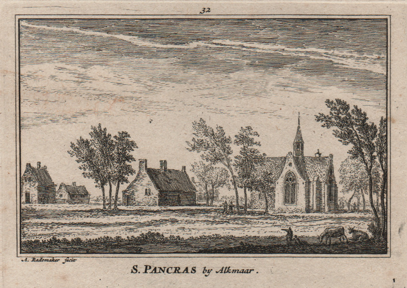 afbeelding van prent S. Pancras by Alkmaar van A. Rademaker (Sint Pancras)