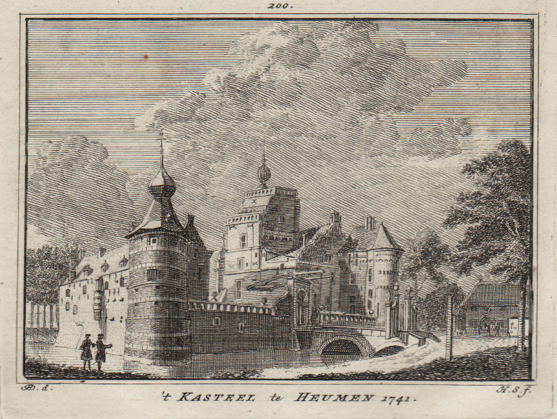 afbeelding van prent ´t Kasteel te Heumen 1741 van H. Spilman, C. Pronk (Heumen)