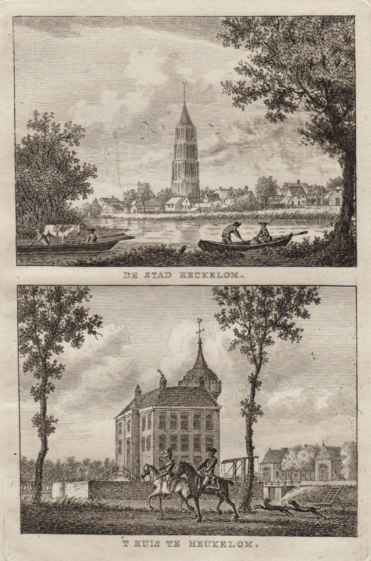 afbeelding van prent De Stad Heukelom; ´t Huis te Heukelom van C.F. Bendorp, J. Bulthuis (Heukelum)
