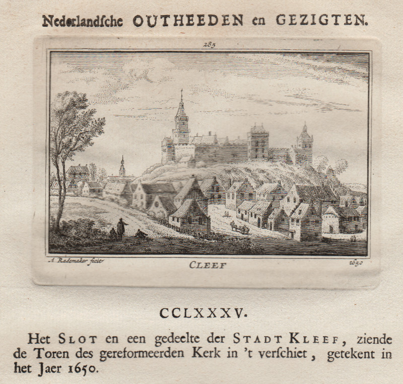 afbeelding van prent Cleef, 1650 van A. Rademaker (Kleef, Kleve)