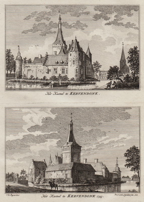 afbeelding van prent Het Kasteel te Kervendonk 1743 van Paul van Liender, Jan de Beijer (Kervendonk)