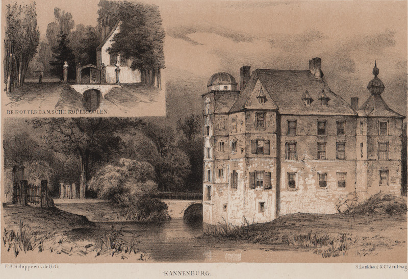 afbeelding van prent Kannenburg; De Rotterdamsche Kopermolen van P. A. Schipperus, S. Lankhout (Vaassen)