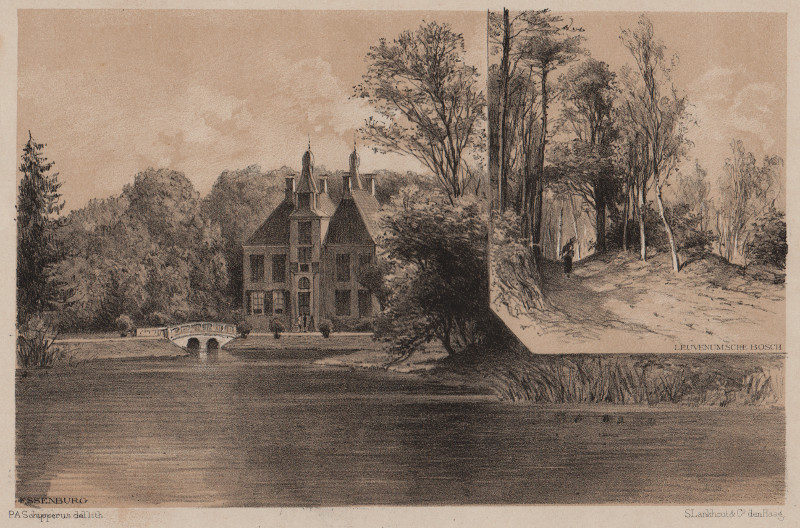 afbeelding van prent Essenburg, Leuvenumsche Bosch van P. A. Schipperus, S. Lankhout (Harderwijk)