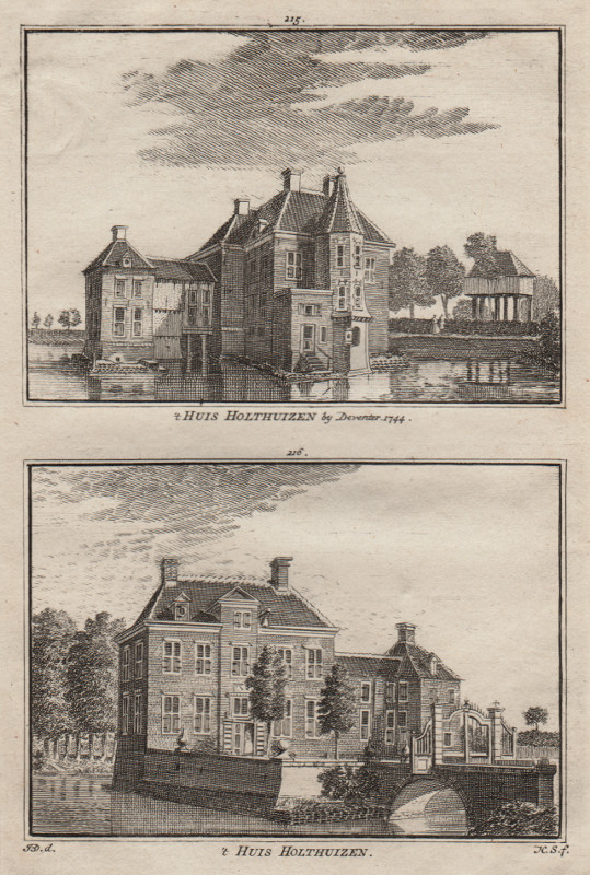 afbeelding van prent ´t Huis Holthuizen by Deventer 1744; ´t Huis Holthuizen van H. Spilman, J. de Beijer (Deventer)