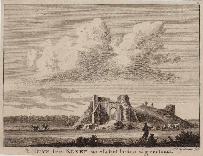 afbeelding van prent ´t Huys ter Kleef zo als het heden zig vertoont van H. Spilman (Haarlem)