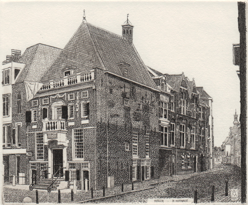 afbeelding van prent Haarlem, de Hoofdwacht van Wim van der Meij (Haarlem)
