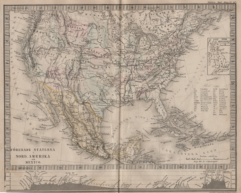 afbeelding van kaart Förenade Staterna i Nord-Amerika och Mexico van Stieler