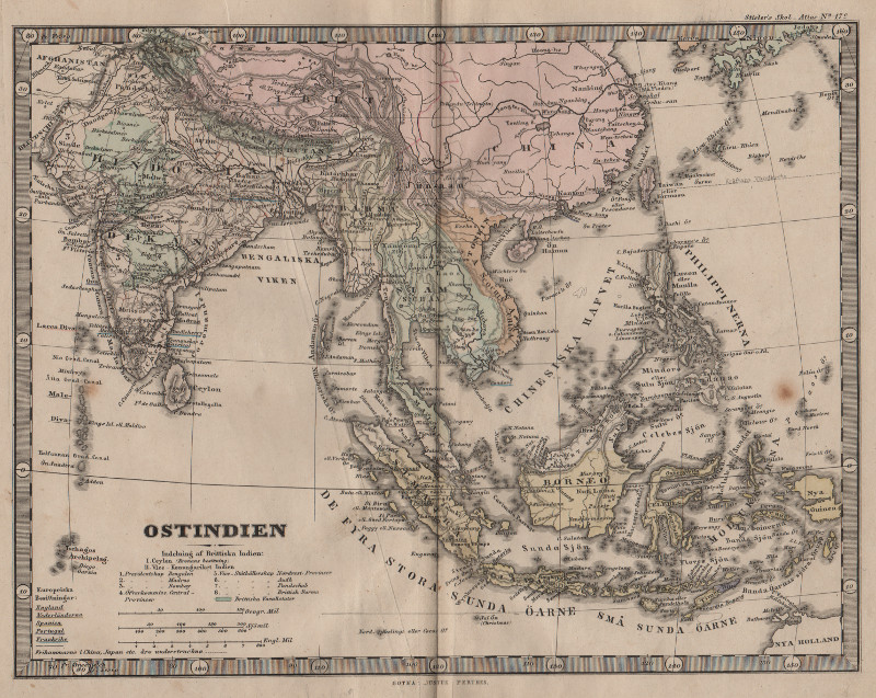 afbeelding van kaart OstIndien van Stieler