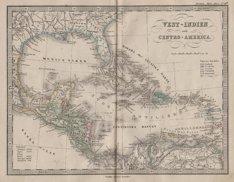 afbeelding van kaart Vest-Indien och Centro-America van Stieler