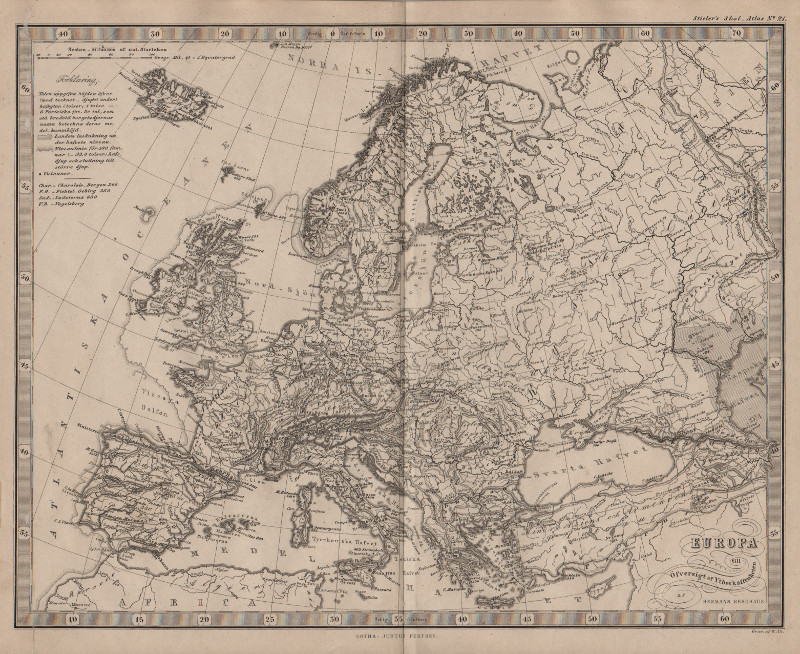 afbeelding van kaart Europa till Ofversigt af Ytbeskaffenheten van Stieler