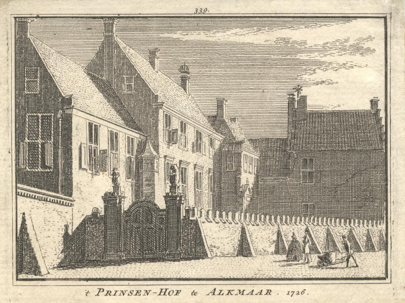 afbeelding van prent ´t Prinsen-Hof te Alkmaar 1726 van H. Spilman, C. Pronk (Alkmaar)