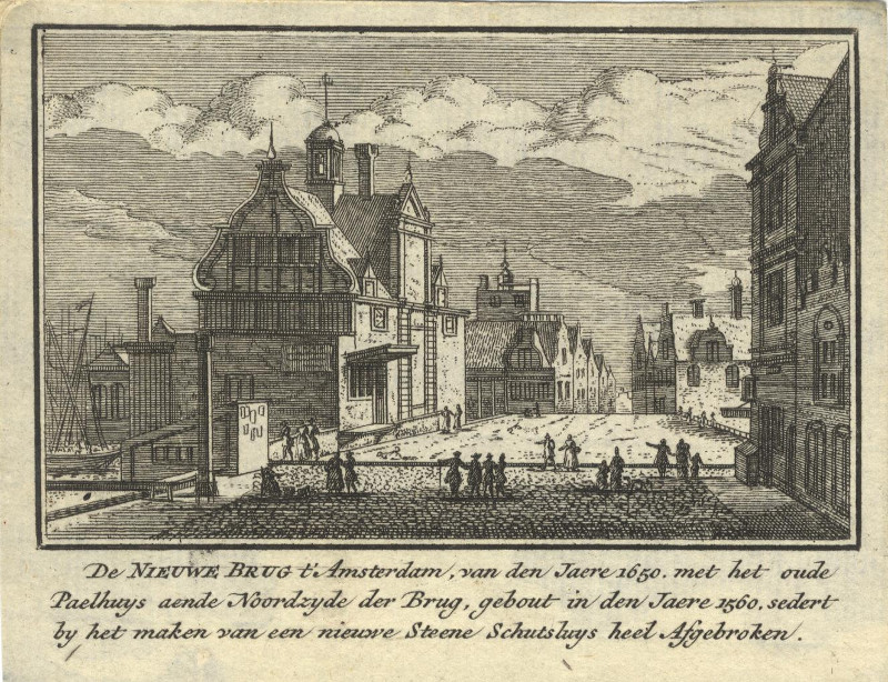 afbeelding van prent De Nieuwe Brug t´Amsterdam, van den jaere 1650 van A. Rademaker (Amsterdam)