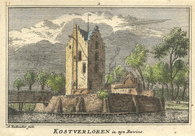 afbeelding van prent Kostverloren in zyn Ruwine van A. Rademaker (Amsterdam)