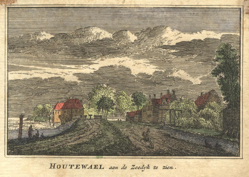 afbeelding van prent Houtewael aan de Zeedyk te zien van A. Rademaker (Amsterdam)