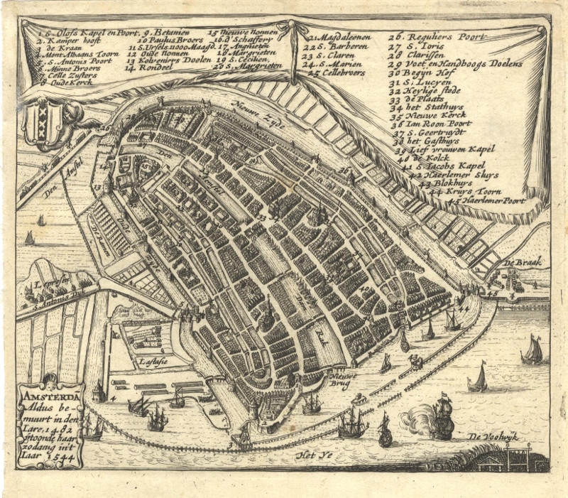 afbeelding van plattegrond Amsterdam, Aldus bemuurt in den Iare 1482 van nn, M.W. Doornick (Amsterdam)