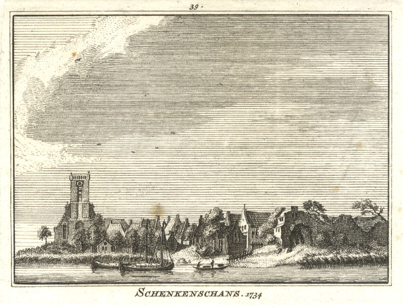 afbeelding van prent Schenkenschans 1734 van H. Spilman, J. de Beijer (Schenkenschanz)