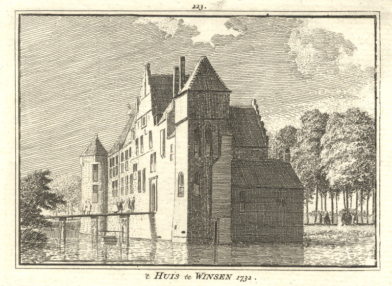 afbeelding van prent ´t Huis te Winsen 1732 van H. Spilman, C. Pronk (Winssen)