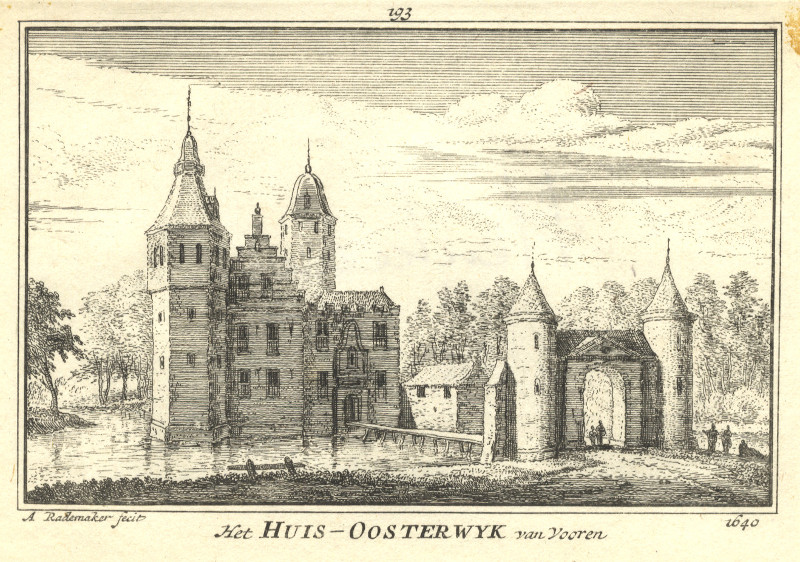 afbeelding van prent Het Huis - Oosterwyk van Vooren 1640 van A. Rademaker (Kedichem)