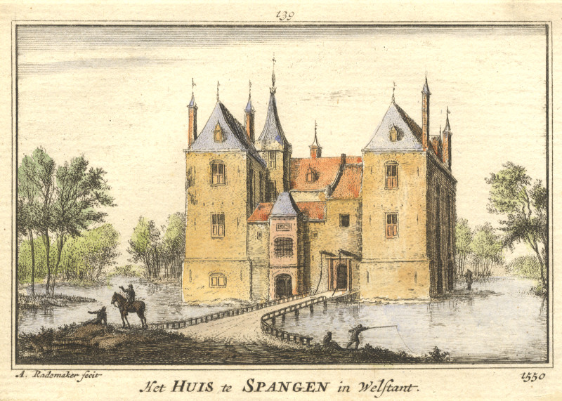 afbeelding van prent Het Huis te Spangen in Welstant 1550 van A. Rademaker (Rotterdam)
