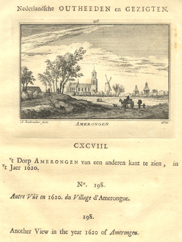 afbeelding van prent Amerongen, 1620 van A. Rademaker (Amerongen)