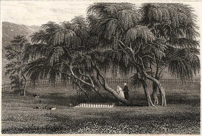 afbeelding van prent Napoleons Grab. Nach der Natur gez. v.E.v.L. van nn (St. Helena)