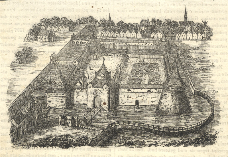afbeelding van prent Het Kasteel Vredenburg te Utrecht van nn (Utrecht)