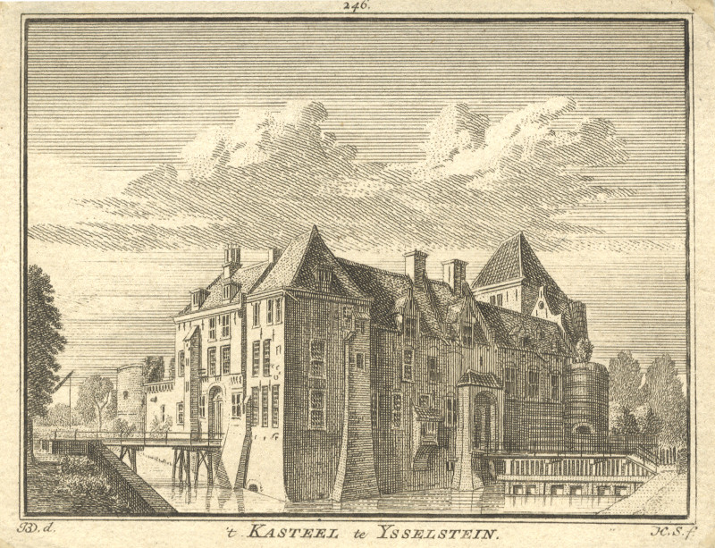 afbeelding van prent ´t Kasteel te Ysselstein van H. Spilman, J. de Beijer (IJsselstein)