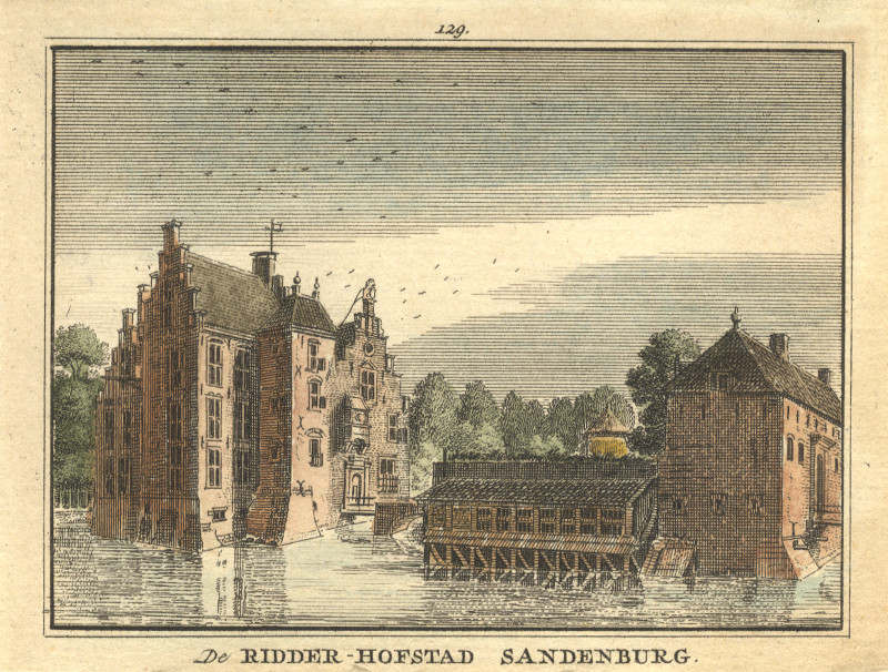 afbeelding van prent De Ridder-Hofstad Sandenburg van H. Spilman, J. de Beijer (Langbroek)