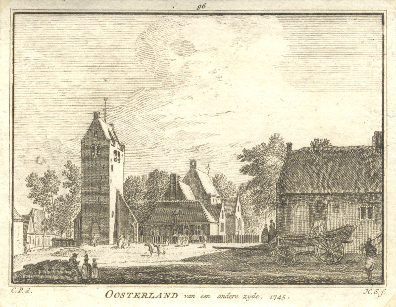 afbeelding van prent Oosterland van een andere zyde 1745 van H. Spilman, C. Pronk (Oosterland)