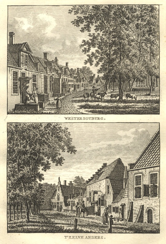 afbeelding van prent WesterSouburg; T´Zelve anders van C.F. Bendorp, J. Bulthuis (West-Souburg)