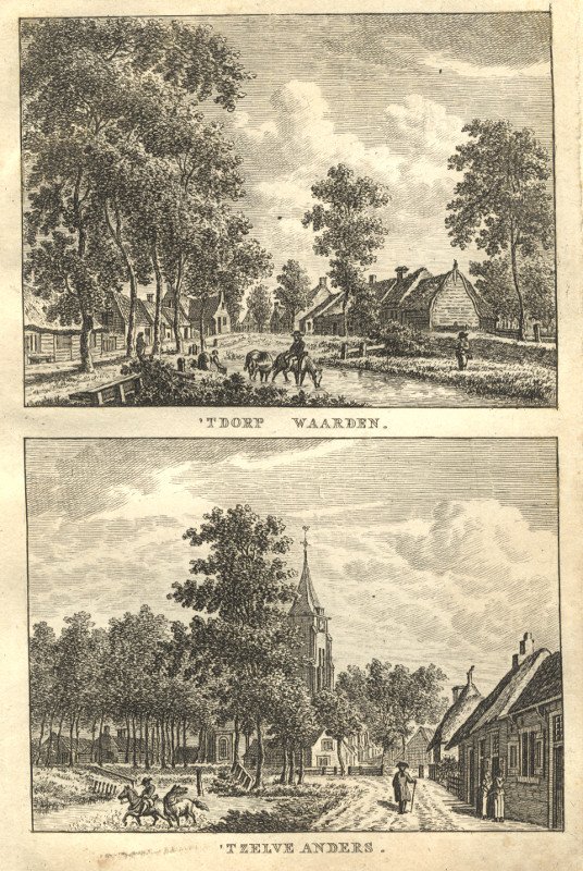 afbeelding van prent ´T Dorp Waarden; ´T Zelve Anders van C.F. Bendorp, J. Bulthuis (Waarde)