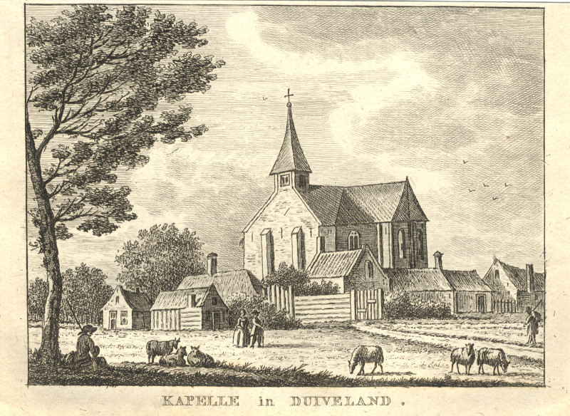 afbeelding van prent Kapelle in Duiveland van C.F. Bendorp, J. Bulthuis (Kapelle)