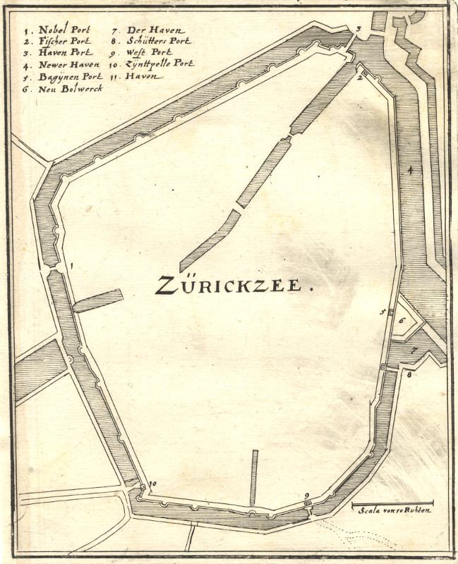 afbeelding van plattegrond Zurickzee van C. Merian (Zierikzee)