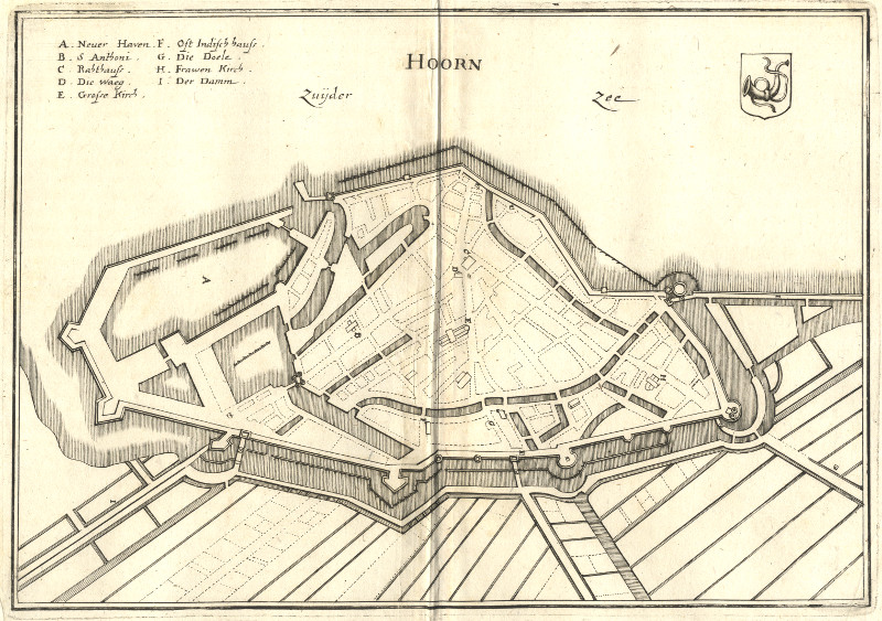 afbeelding van plattegrond Hoorn van C. Merian (Hoorn)