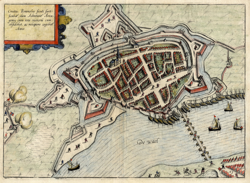 afbeelding van plattegrond Civitas Bommelia sicuti fortificabat, dum Admirant Arragonie van nn, L. Guicciardini (Zaltbommel)