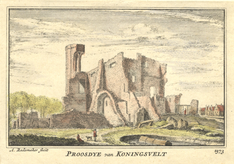 afbeelding van prent Proosdye van Koningsvelt; 1573 van A. Rademaker (Delft)