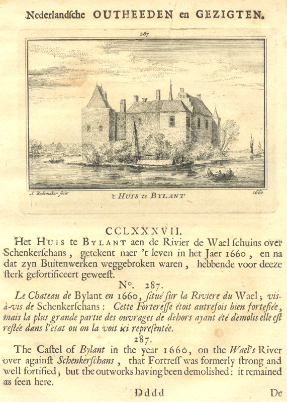 afbeelding van prent ´t Huis te Bylant, 1660 van A. Rademaker (Tolkamer)