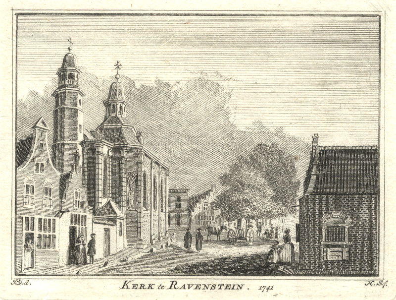 afbeelding van prent Kerk te  Ravenstein van H. Spilman, J. de Beijer (Ravenstein)