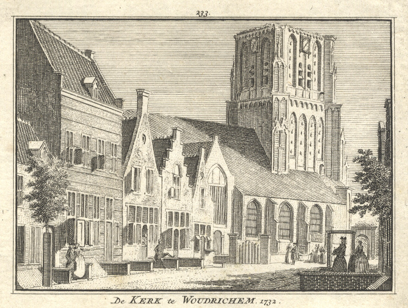 afbeelding van prent De kerk te Woudrichem,  1732 van H. Spilman (Woudrichem)