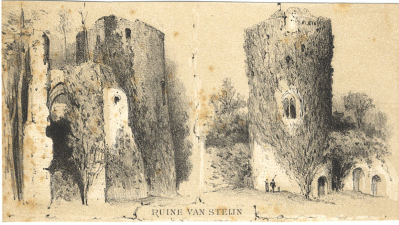 afbeelding van prent Ruine van Steijn van P.A. Schipperus (Stein)