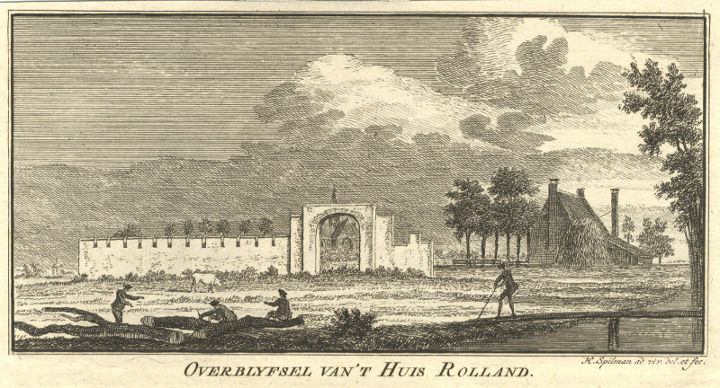 afbeelding van prent Overblyfsel van´t Huis Rolland van H. Spilman (Haarlem, Overveen)