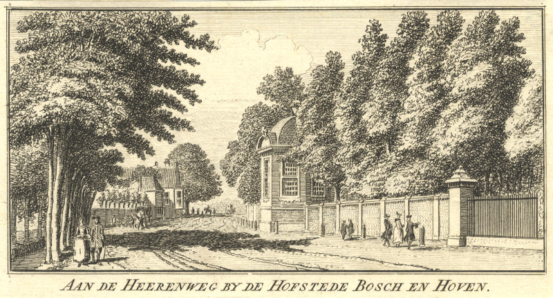 afbeelding van prent Aan de Heerenweg by de Hofstede Bosch en Hoven van H. Spilman (Haarlem)