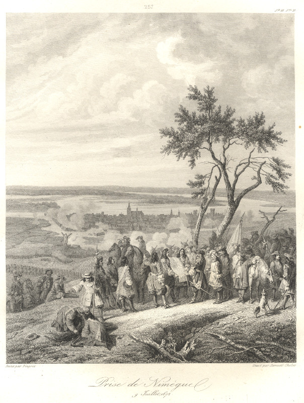 afbeelding van prent Prise de Nimegue, 9 Juilliet 1672 van S. Cholet, E. Pingret (Nijmegen)