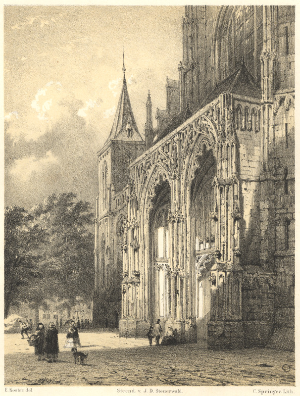 afbeelding van prent St. Janskerk te ´s Hertogenbosch van C. Springer, E. Koster (´s-Hertogenbosch, Den Bosch)