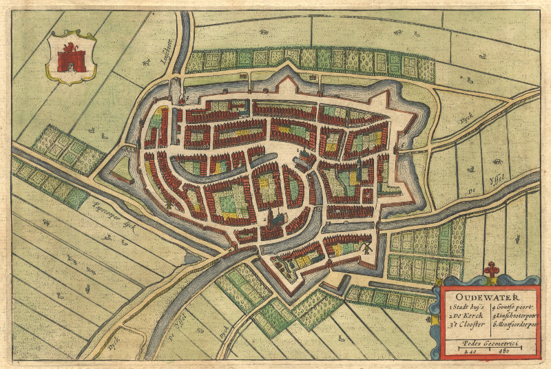 afbeelding van plattegrond Oudewater van M.Z. Boxhorn, H. Hondius (Oudewater)